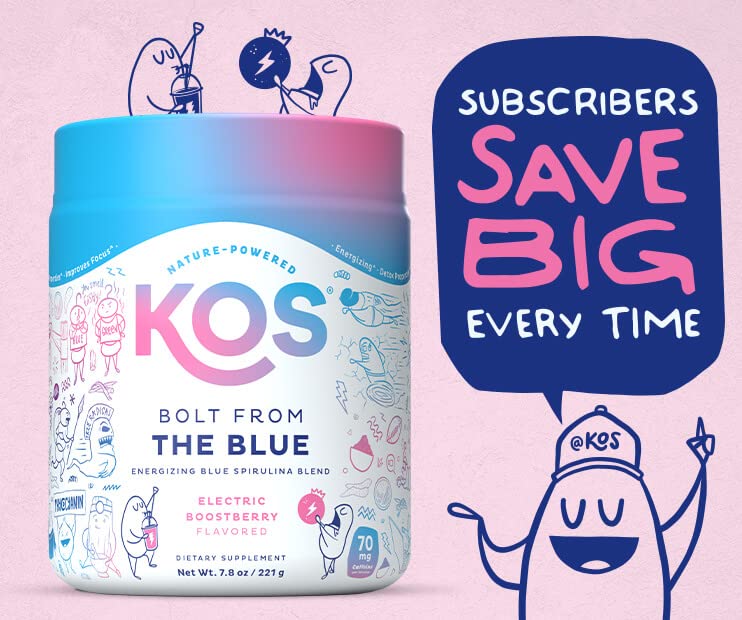 KOS adaptogens with ashwagandha and lions-mane offer balanced focus.