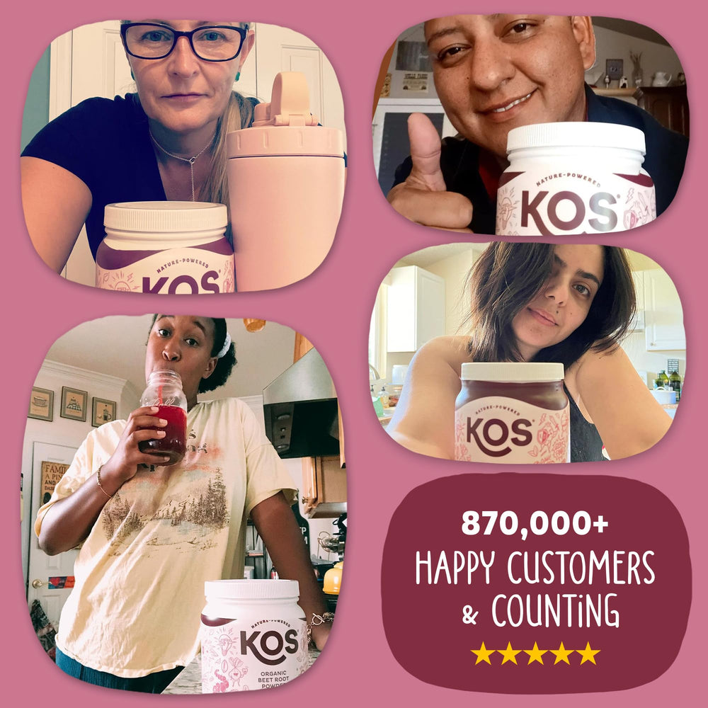 KOS Organic Beetroot Powder in pancake batter yields pink, tasty mornings.