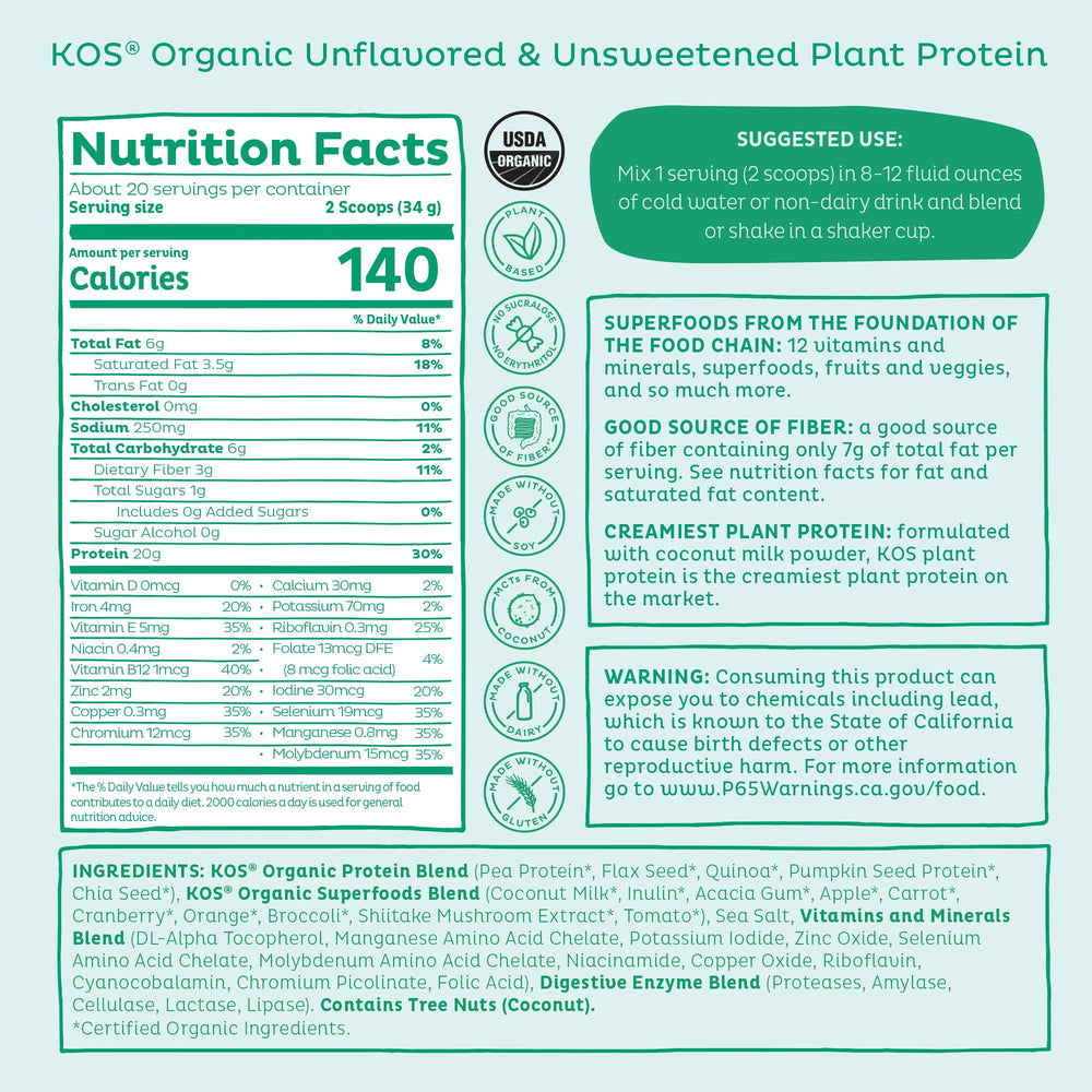 KOS 20 servings tub ready for meal replacement planning