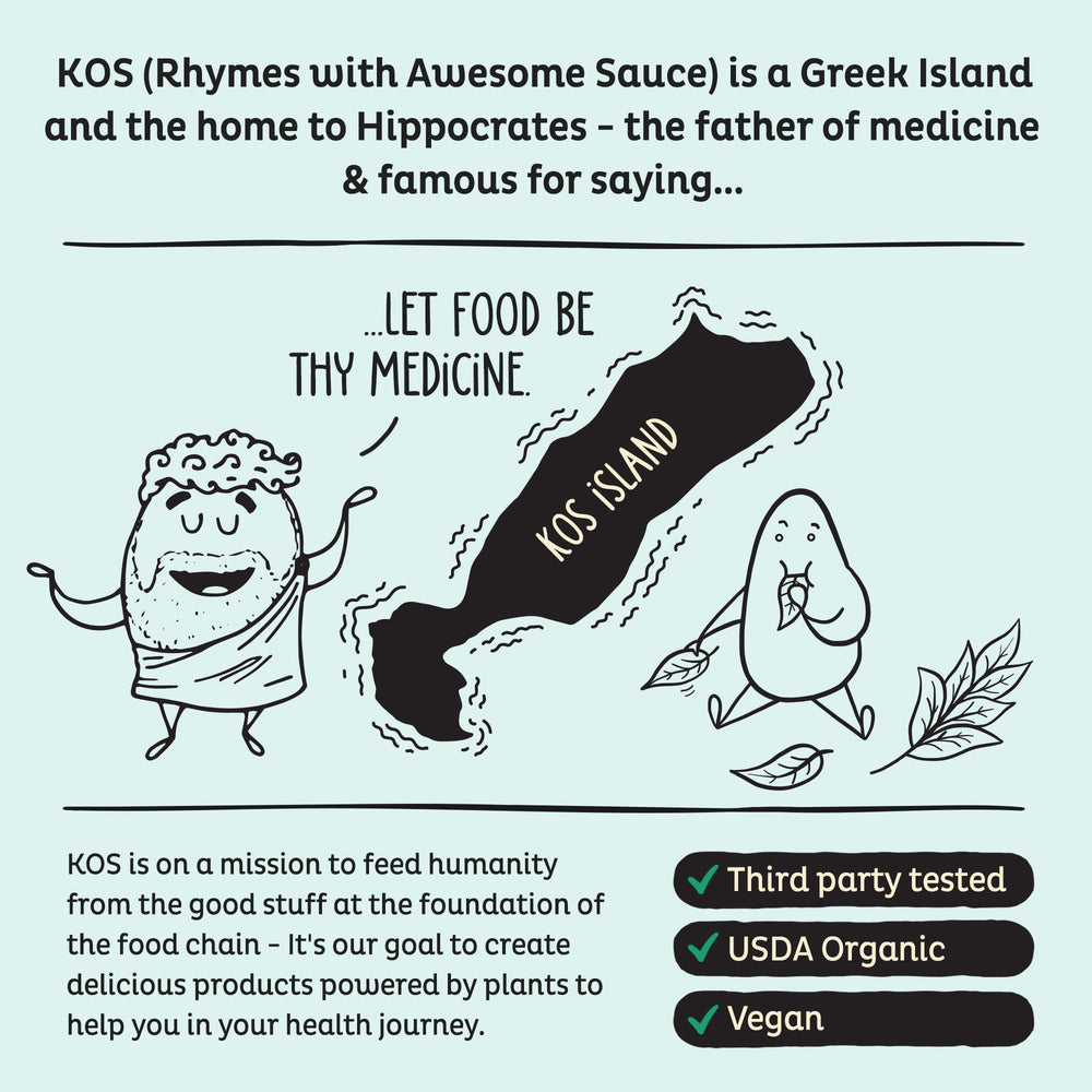 KOS dairy-free and gluten-free certification indicators