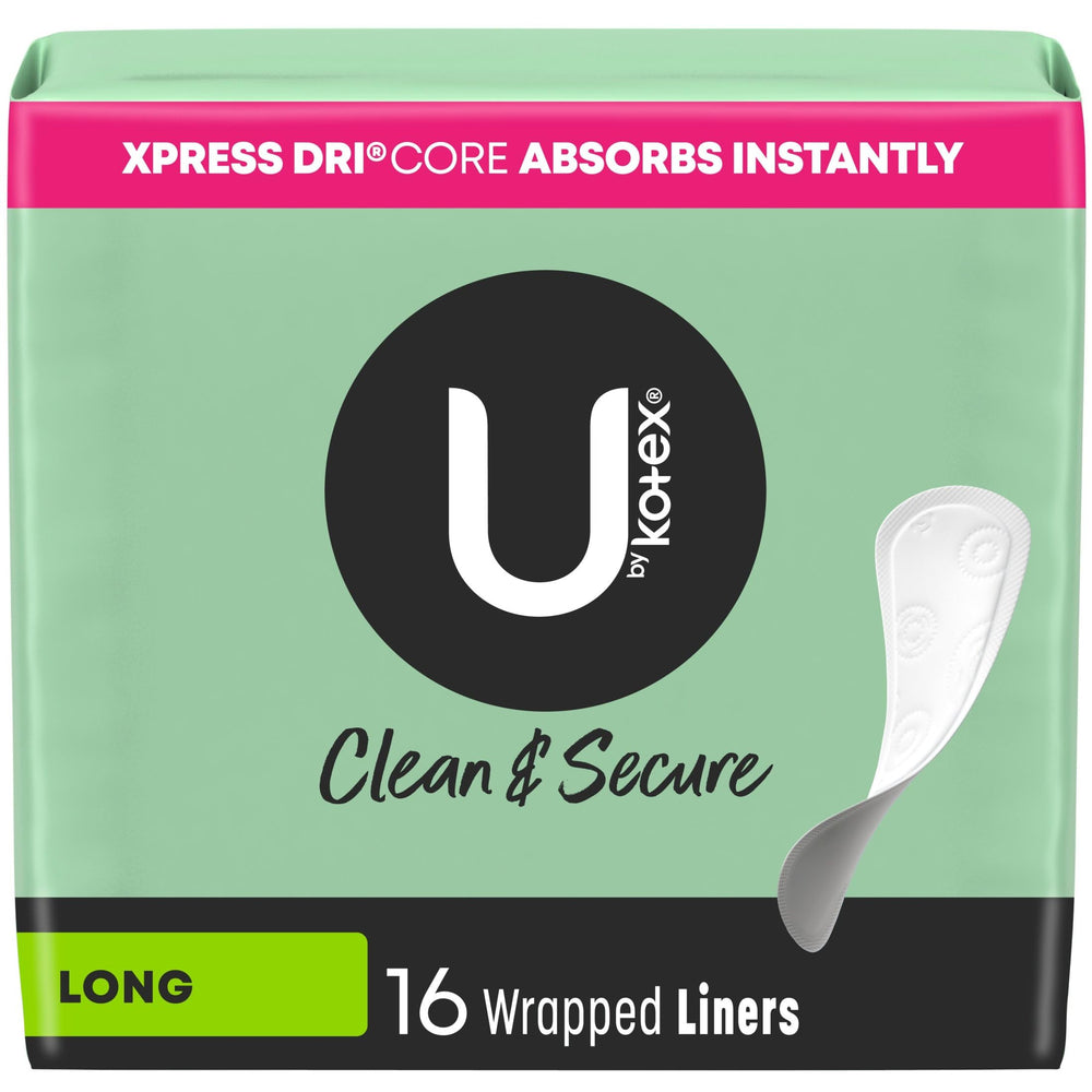 Kotex Lightdays Liner Long front view, compact packaging for on-the-go protection