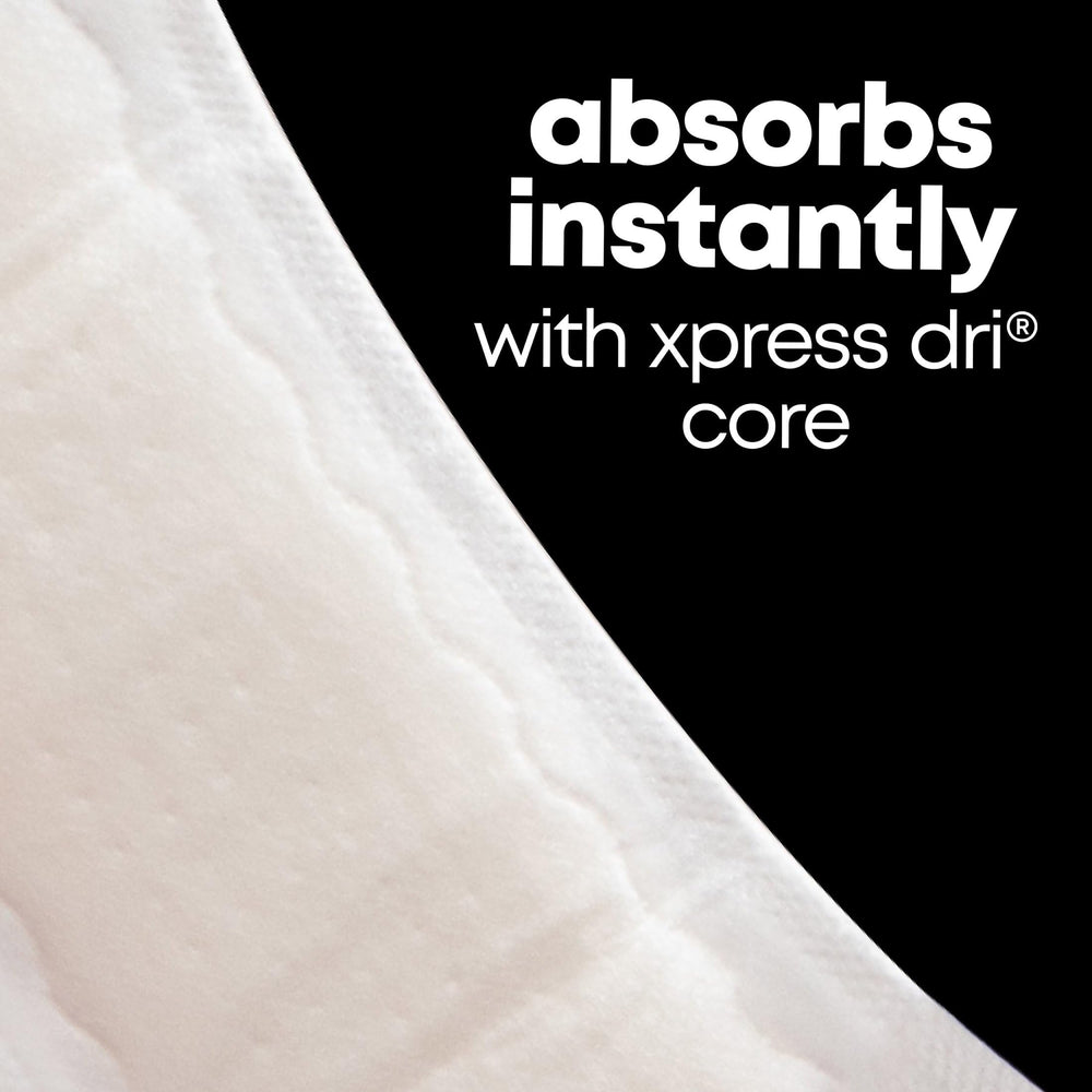 Kotex Lightdays Liner Long packaging back view, value with six-pack convenience