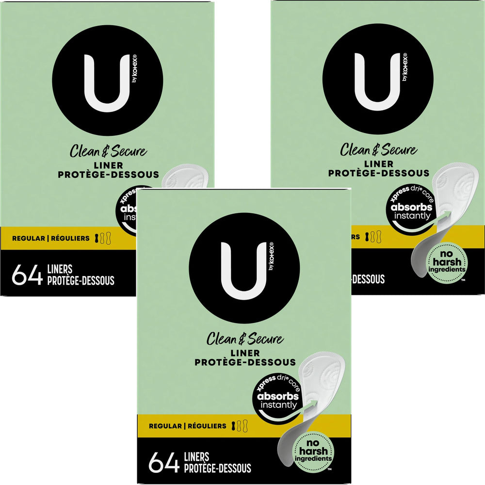 Kotex Lightdays Liners Regular pack with 192-count box for daily wear