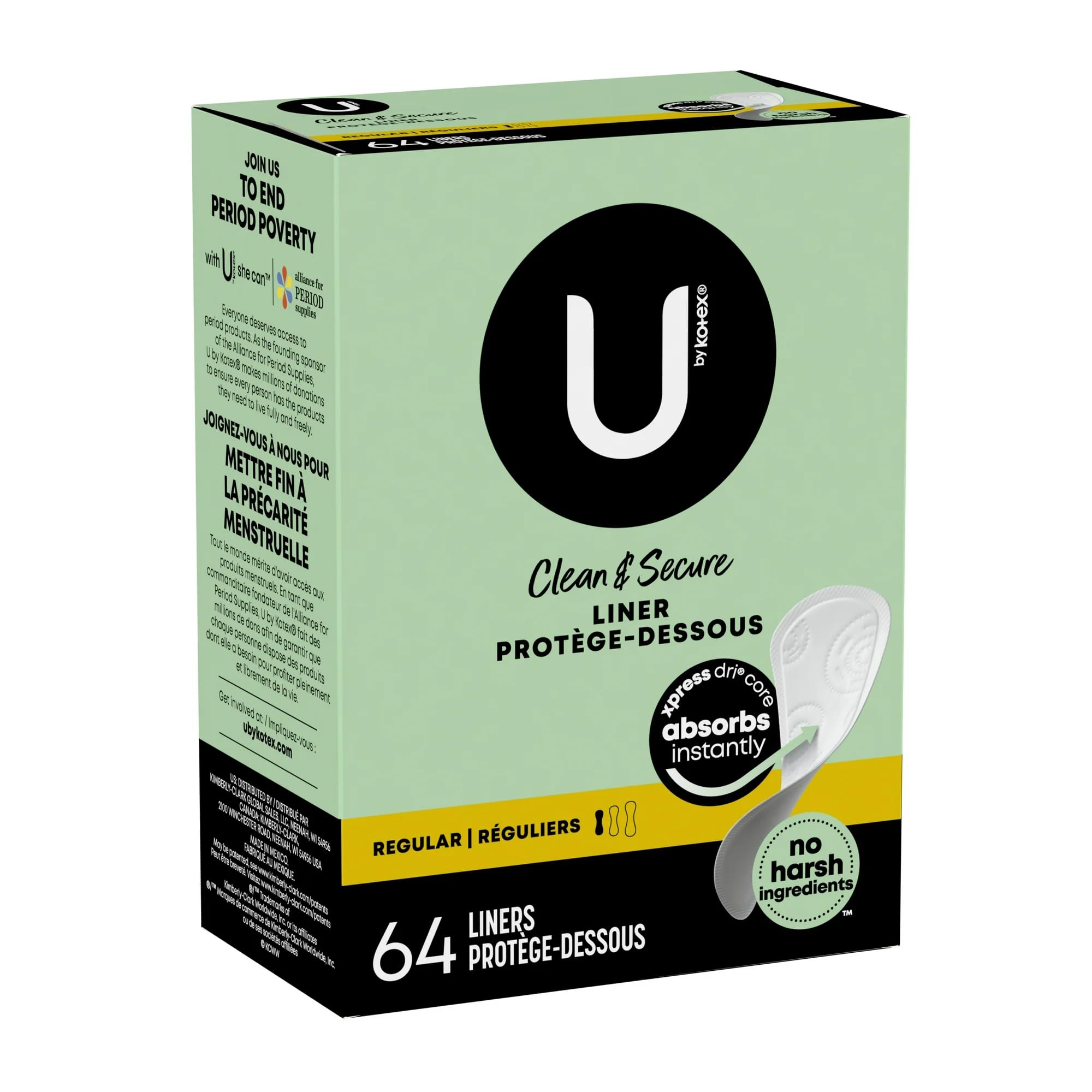 Kotex Lightdays Liners Regular soft underwear-like feel for daily comfort