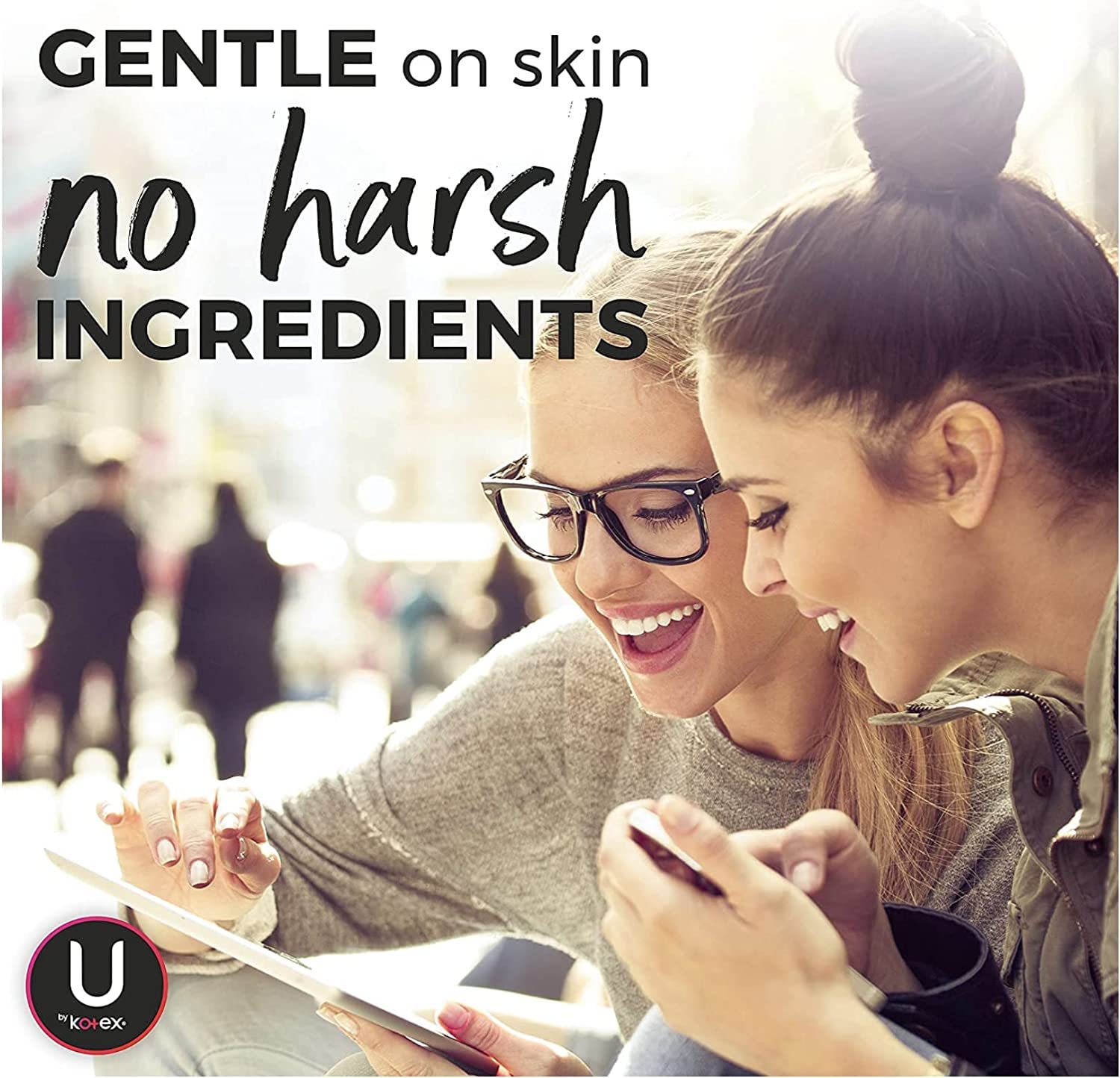 Kotex Natural Balance long liners texture hints at absorbent core.
