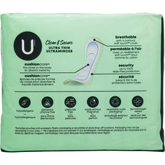 Kotex Security Ultra Thin Pads Long 3D Capture Core ensures secure, comfortable fit.