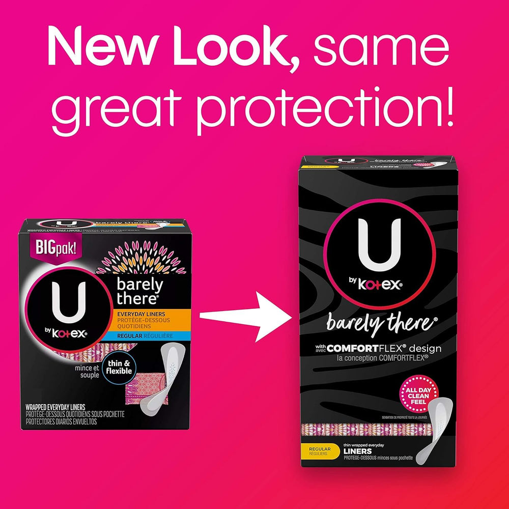 U by Kotex Barely There Thin Lines offer light absorbency for everyday discharge.