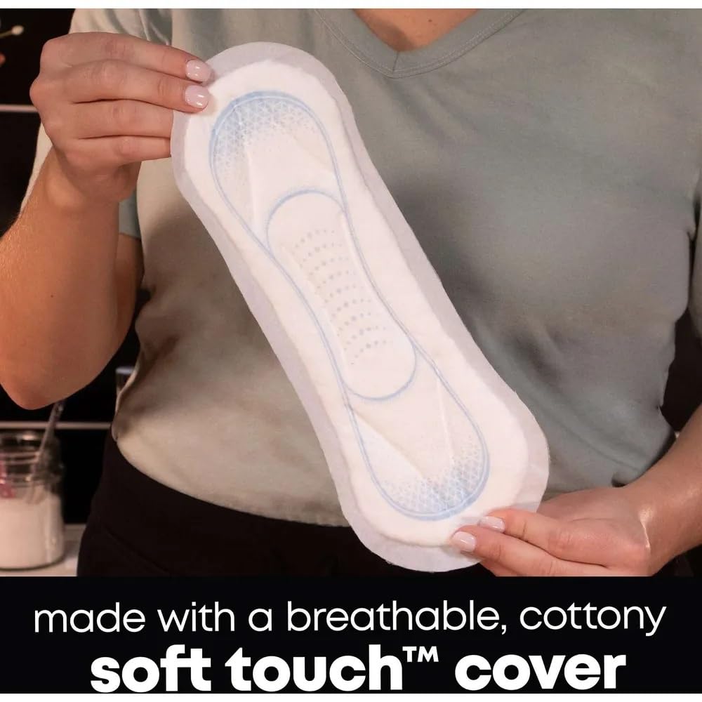 Kotex overnight unscented pad with breathable surface close-up
