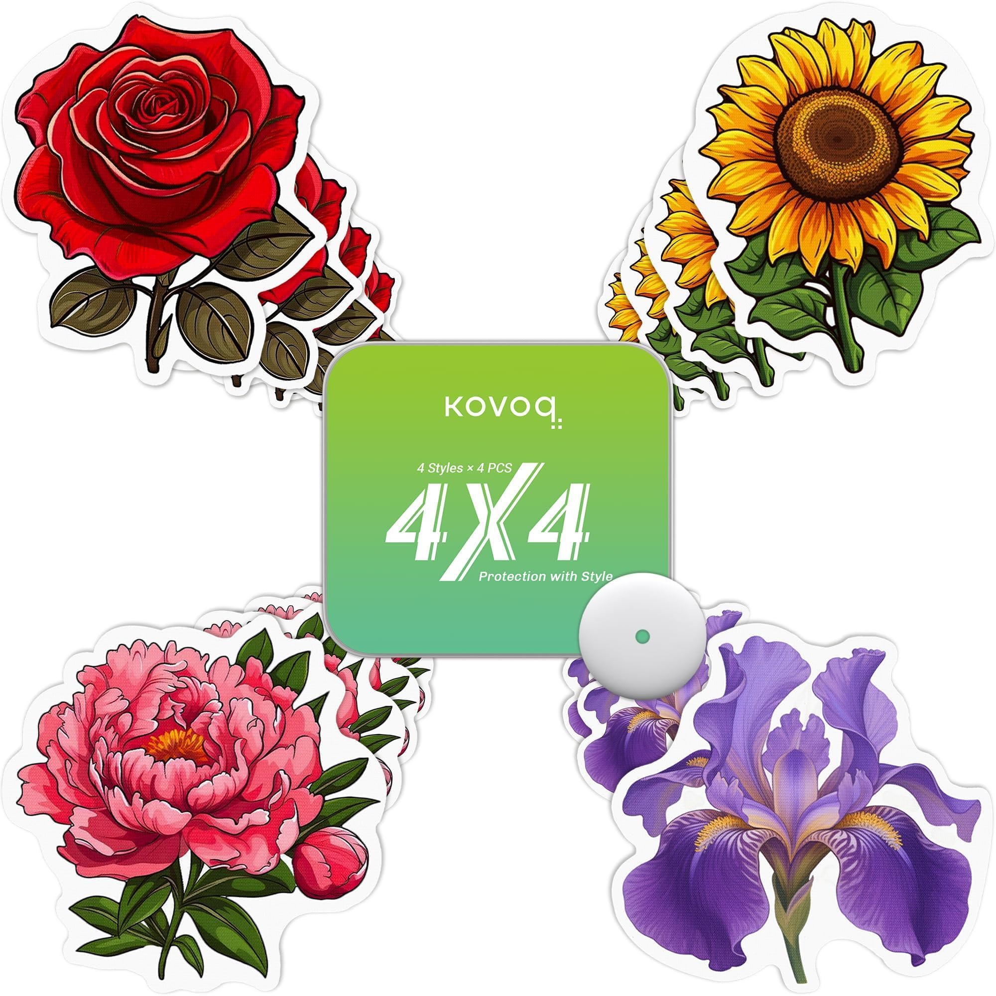 KOVOQ floral rose patch protects the Libre sensor with stylish durability.