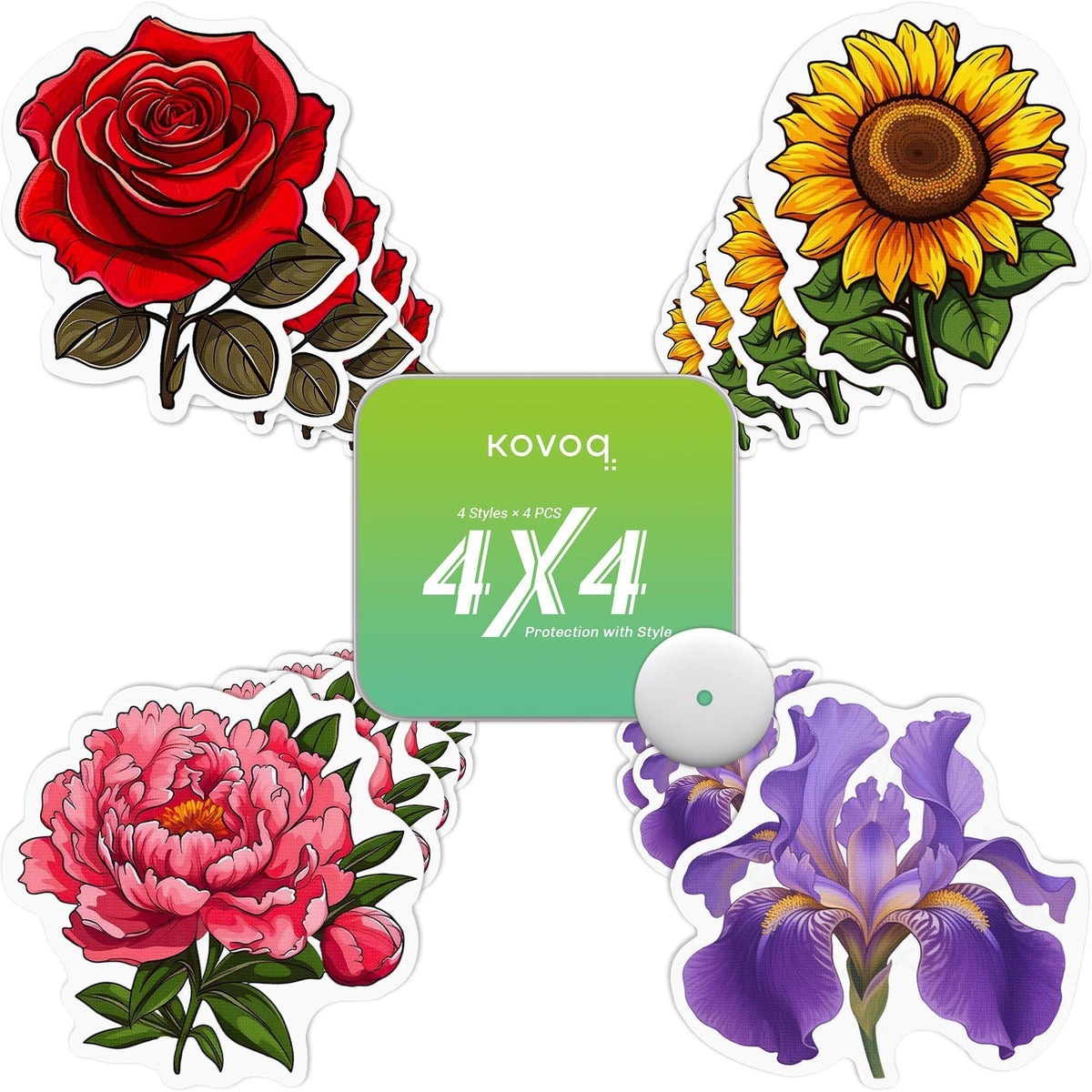 KOVOQ floral rose patch protects the Libre sensor with stylish durability.