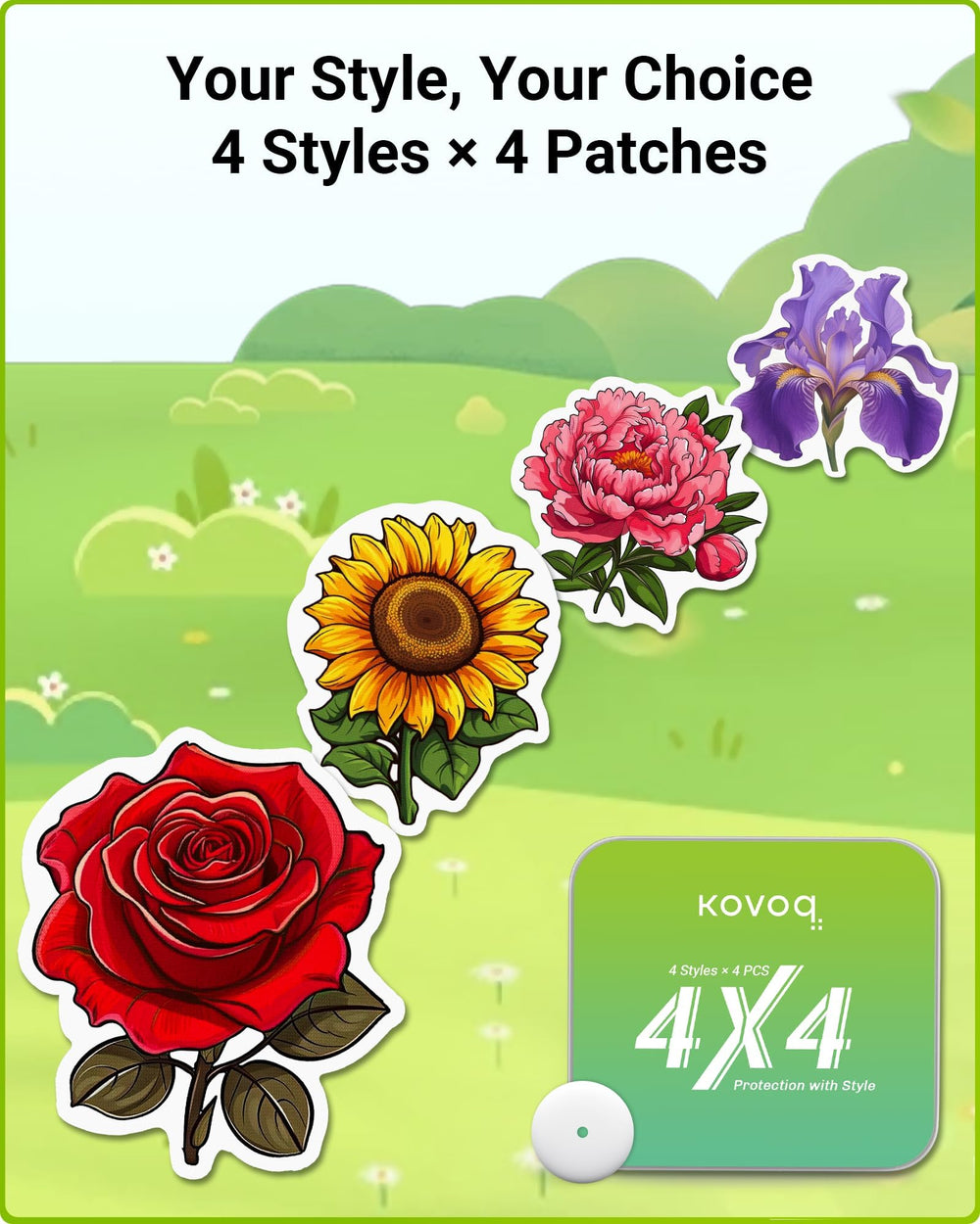 KOVOQ floral sunflower patch adds bright style while guarding the sensor.