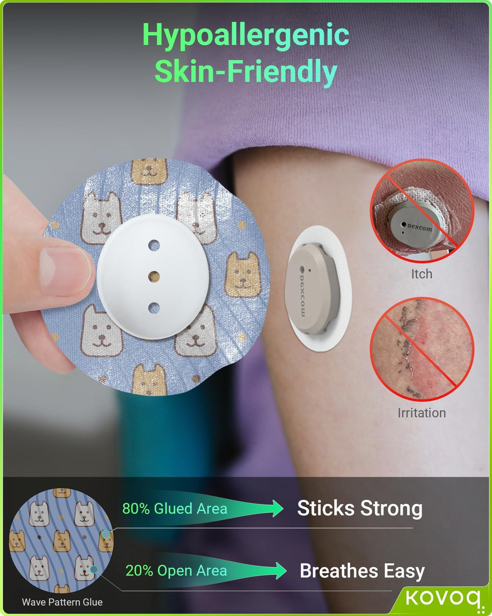 Latex-free, hypoallergenic GlowArmor adhesive for kid skin safety.