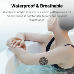 KOVOQ hypoallergenic adhesive patch offers secure wear.