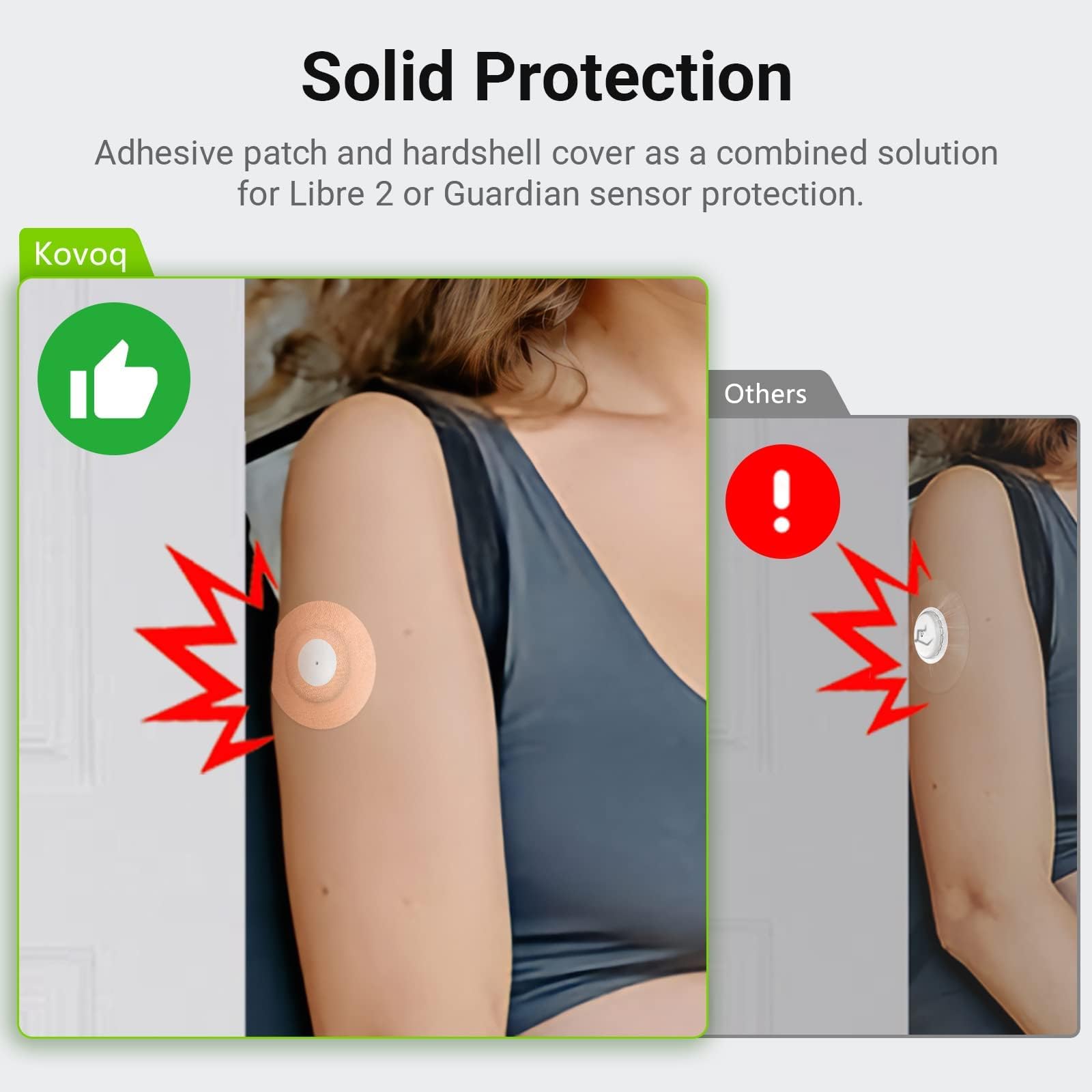 KOVOQ latex-free hypoallergenic adhesive suitable for all skin types.