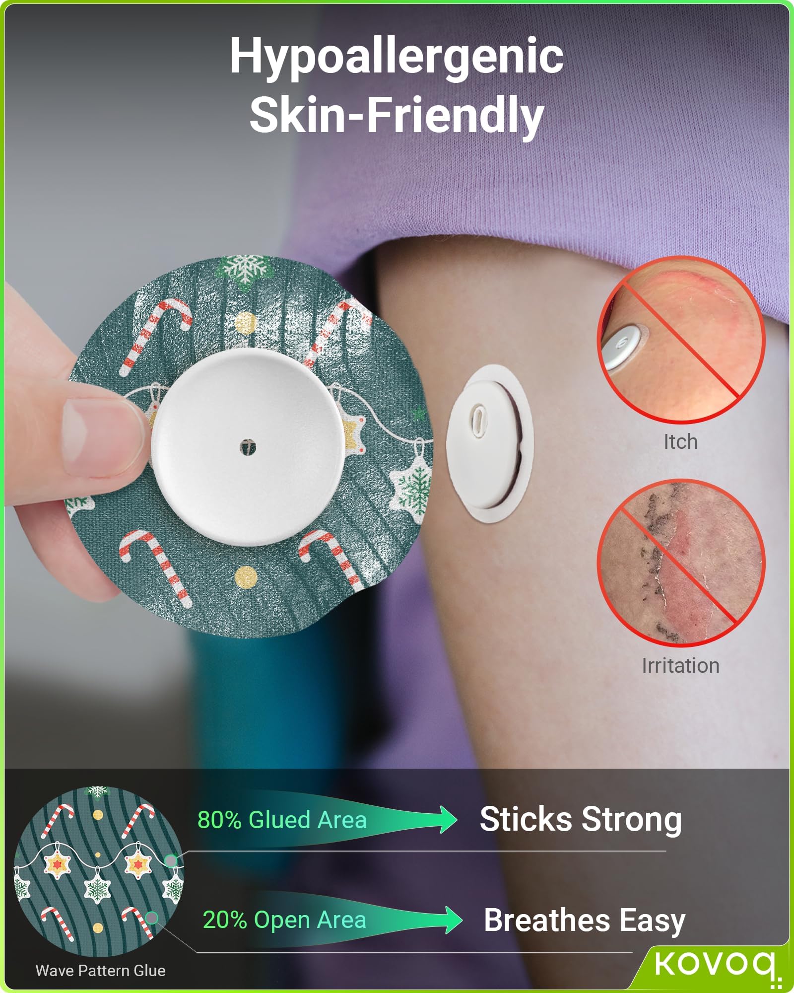 KOVOQ Libre 3 Plus breathable skin-friendly design reduces irritation.