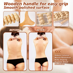 KQXTOKTY wood mushroom massager for targeted knots and relaxation.