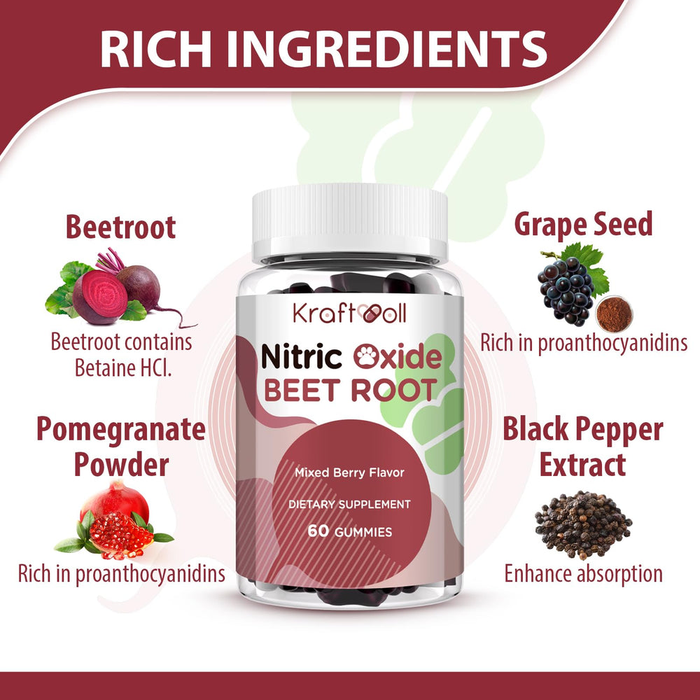 Kraftvoll mixed berry and pomegranate flavor gummies highlight flavorful berry profile