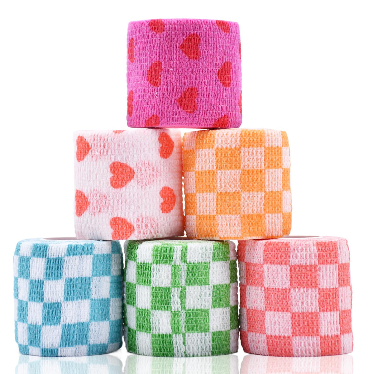 Kreyfer Vet Wrap with checkered heart prints ideal for quick pet wound care