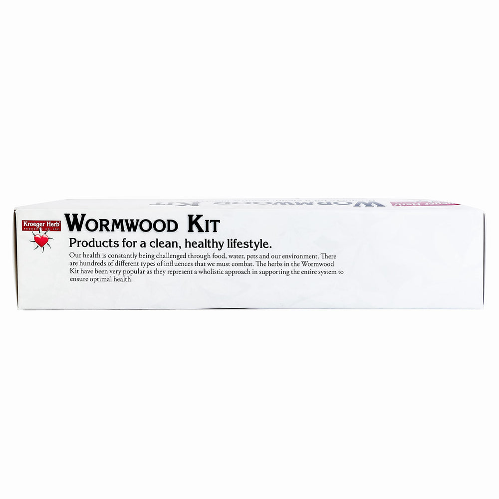 Kroeger Herbal supplement kit close-up communicates comprehensive detox