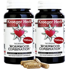 Kroeger Wormwood Detox bottle shows the herbal cleanse formula for daily support.
