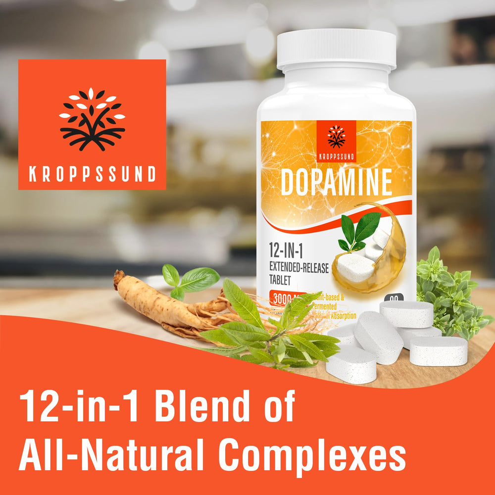 Kroppssund dopamine tablets stack ready for dosing.