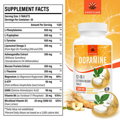 Kroppssund Natural Dopamine bottle mockup showing plant-based formula