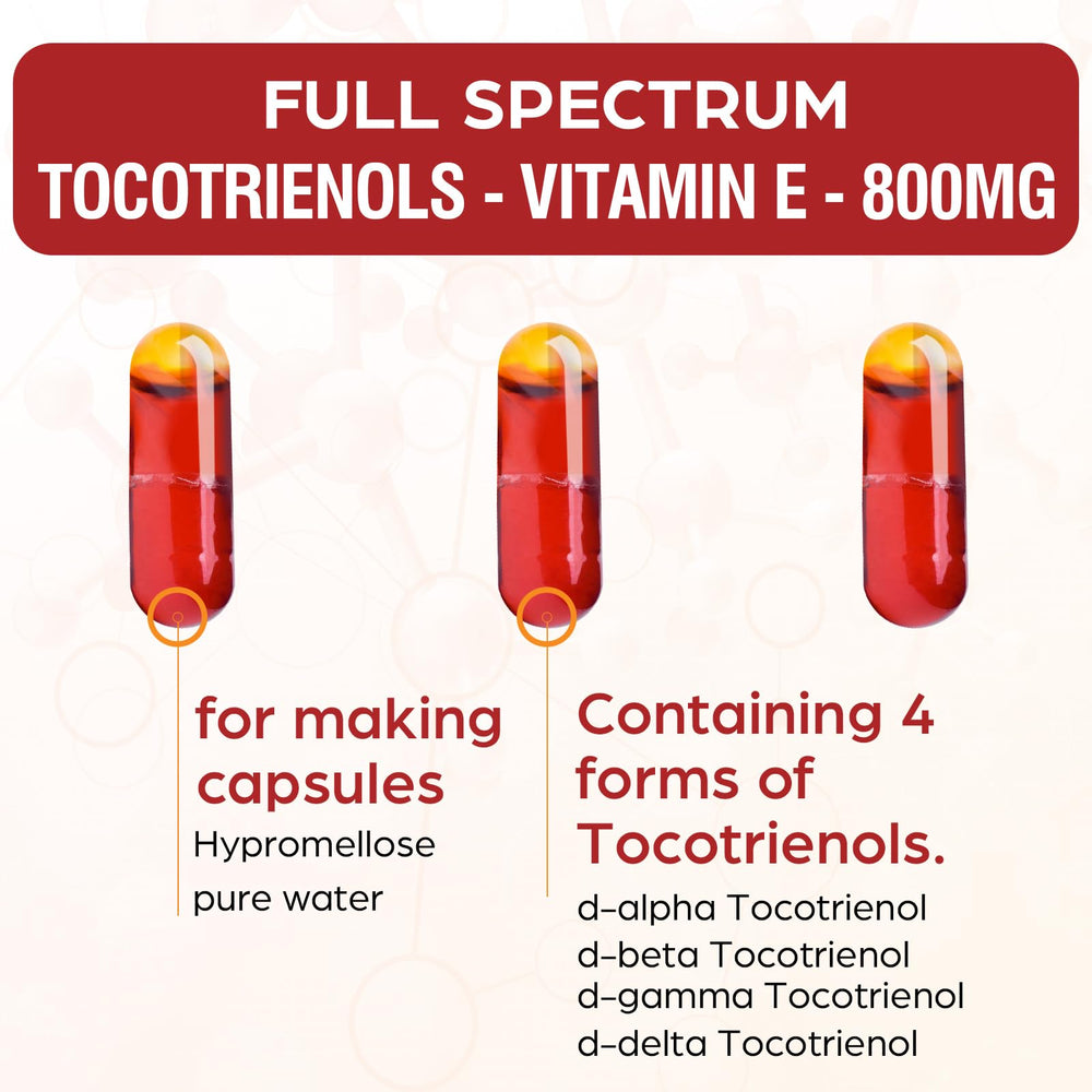 Close-up of Kroppssund Tocotrienol liquid-filled capsules designed for quick release
