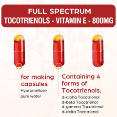 Close-up of Kroppssund Tocotrienol liquid-filled capsules designed for quick release