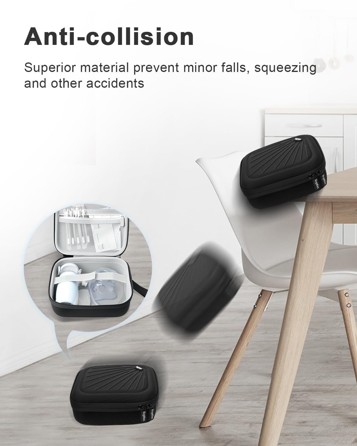 Krypthos compact size case fits backpacks and carry bags