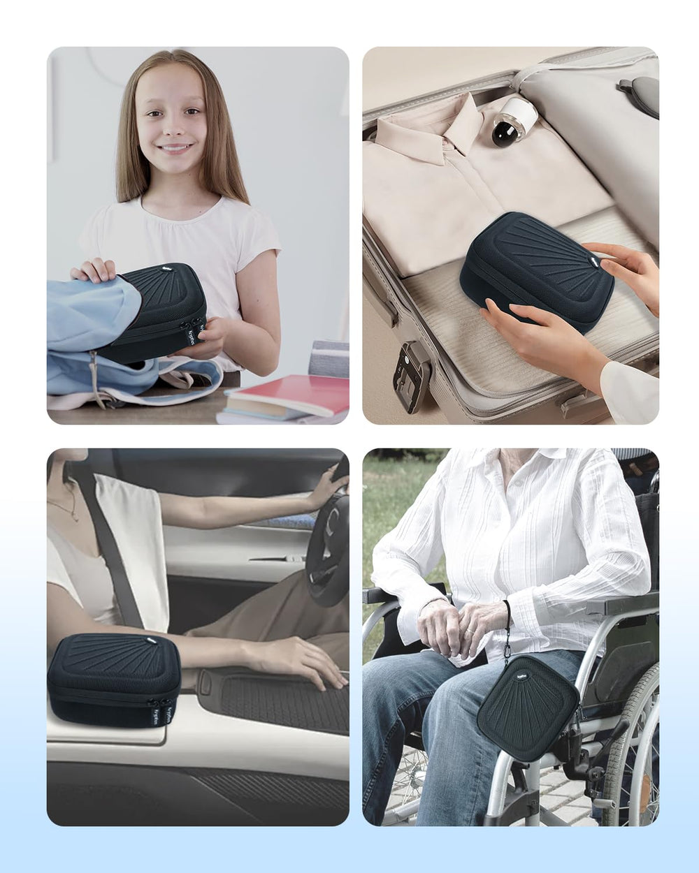 Krypthos case double zipper for quick access and security