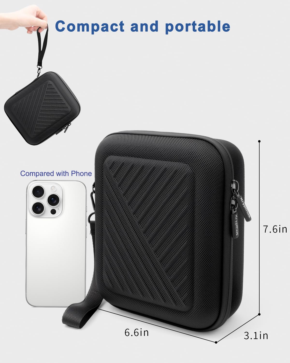 Krypthos travel case interior mesh pocket and elastic bands securing essentials