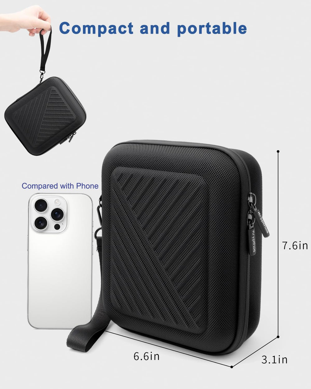 Krypthos travel case interior mesh pocket and elastic bands securing essentials