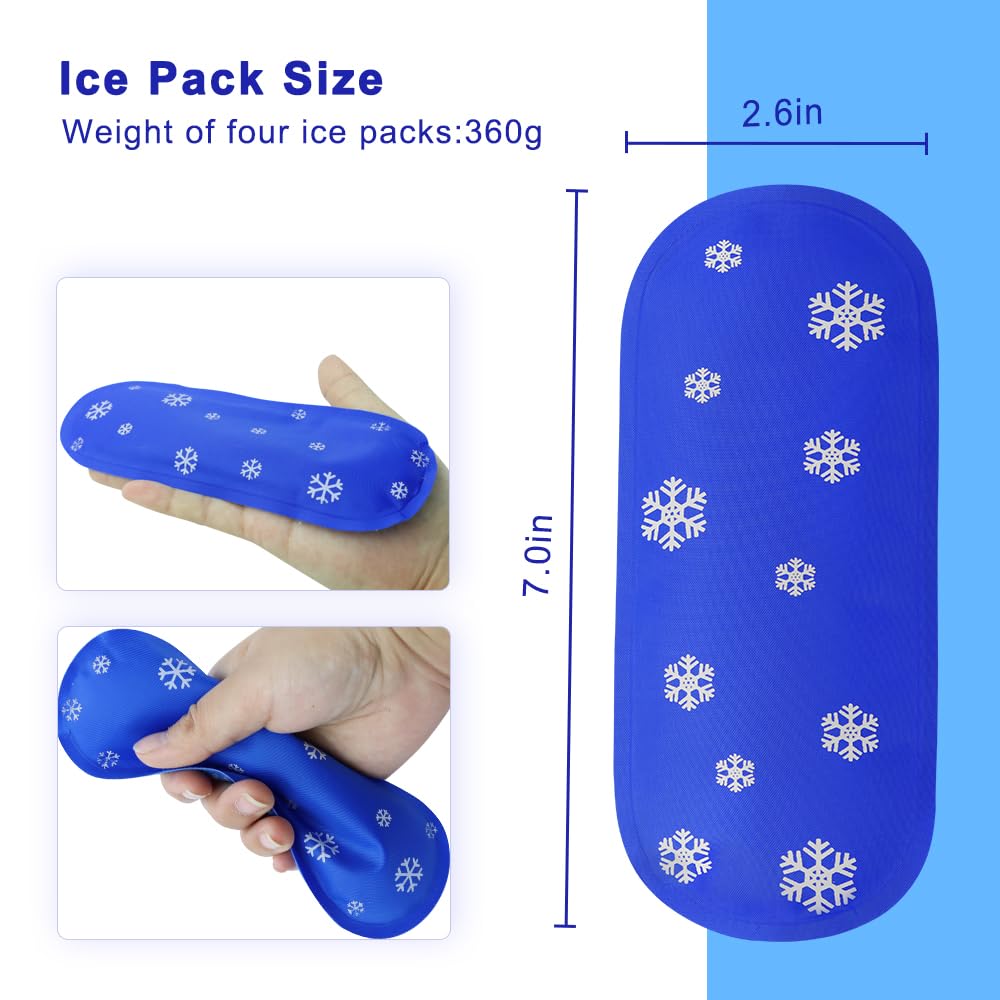 Krypthos leak-proof gel packs shown with a cooler bag for mess-free transport.