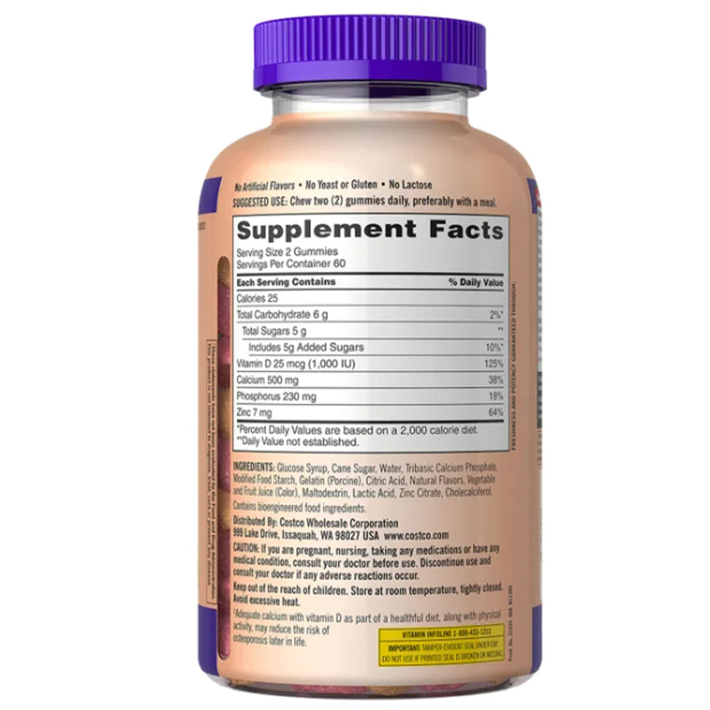 KS Calcium gummies orange flavor close-up highlighting tasty daily calcium intake.