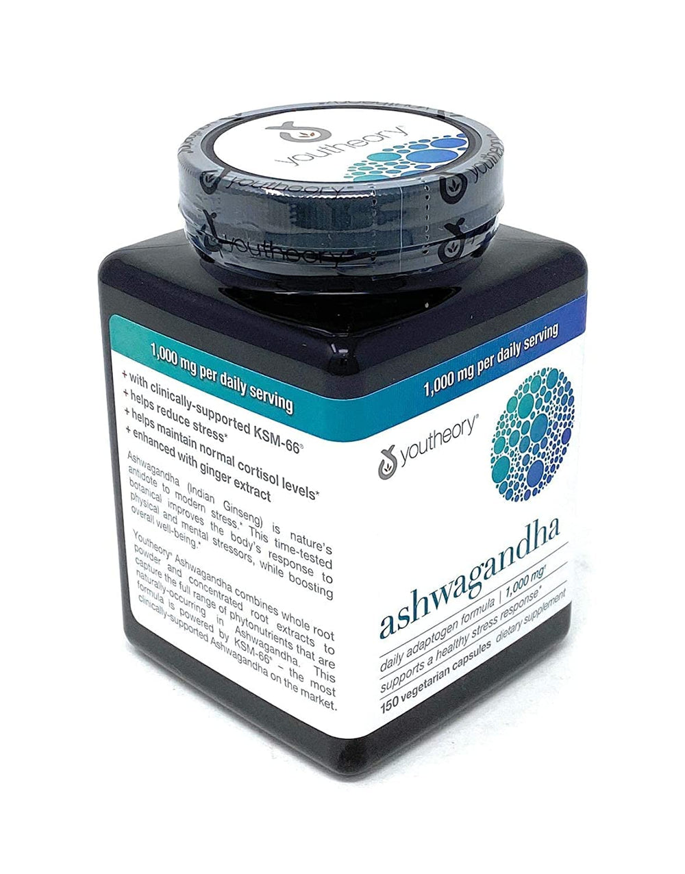 KSM66 Ashwagandha bottle front view for daily stress support