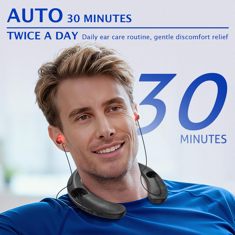 KTS wearable neckband design offers portable ear care on the go.