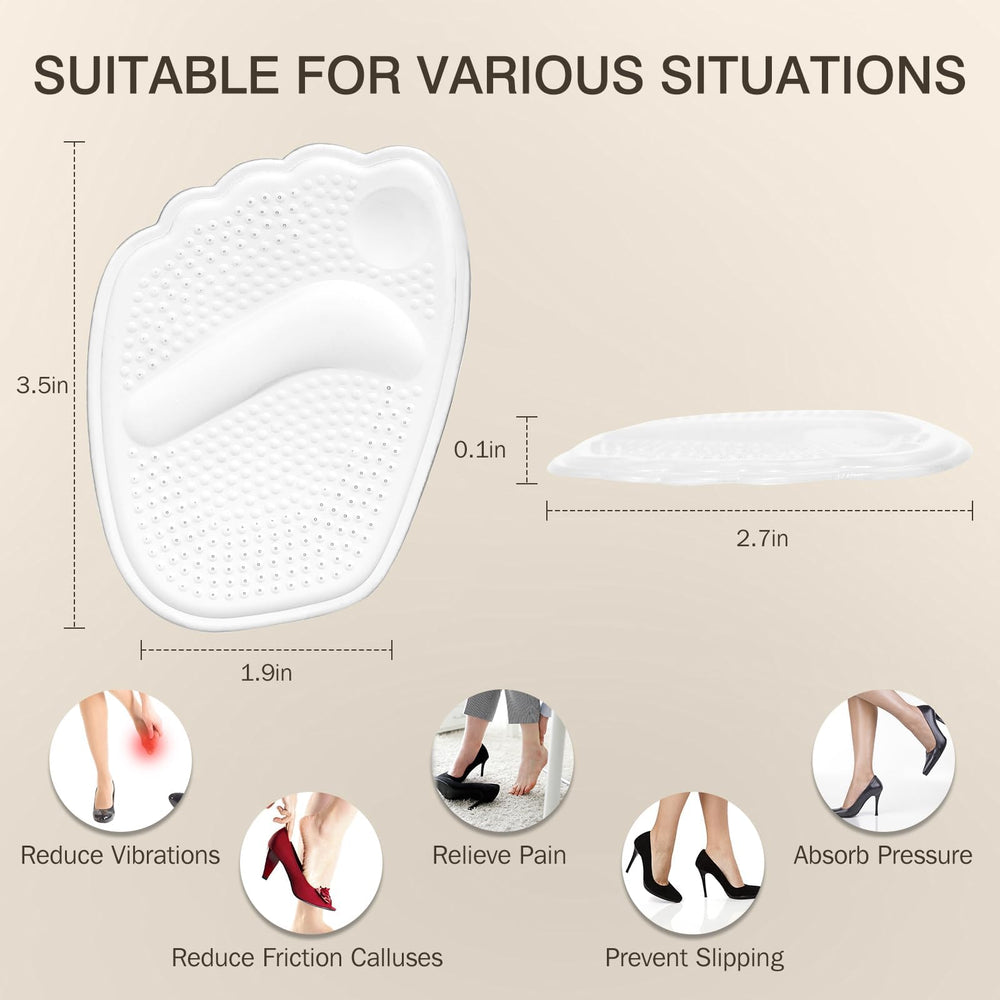 KTSAY ball-of-foot cushions provide forefoot gel support for all-day wear.