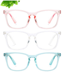KUGUAOK kids blue light glasses front view; lightweight frame for long screen time