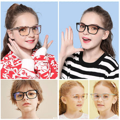 KUGUAOK kids blue light glasses side view; flexible frame for active children