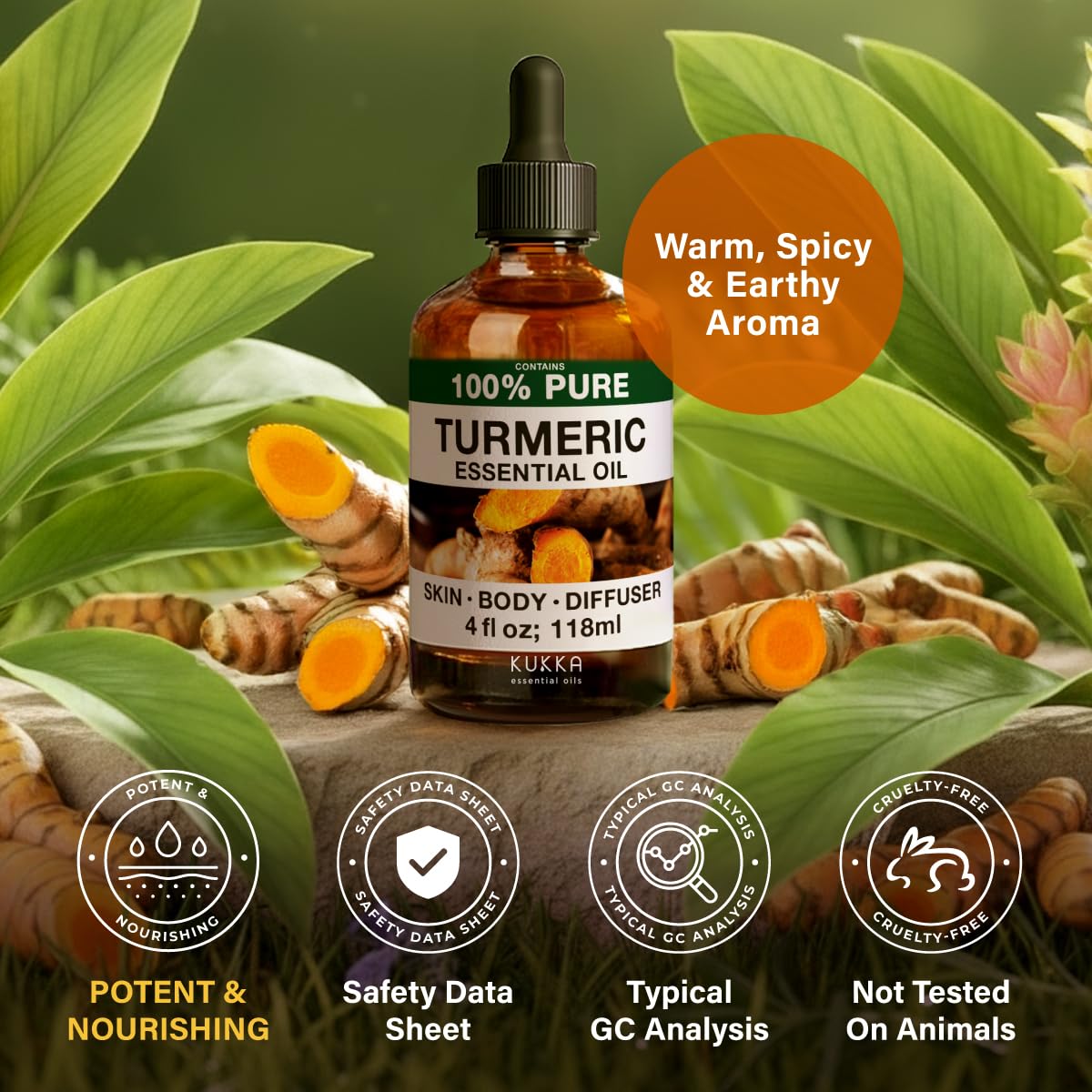 KUKKA aceite cúrcuma, envase nuevo y antiguo de calidad premium