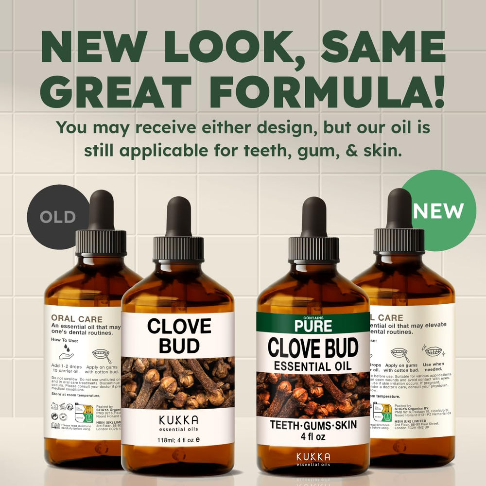 KUKKA Clove packaging options show both new and old versions.