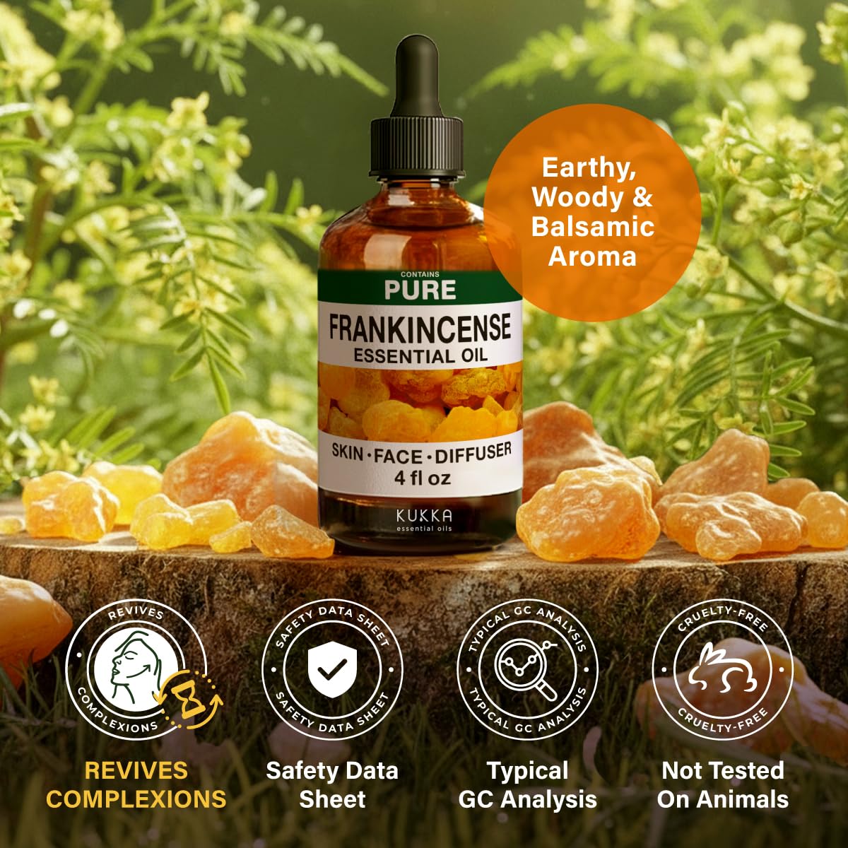 KUKKA Frankincense oil used in DIY soap and skincare projects.