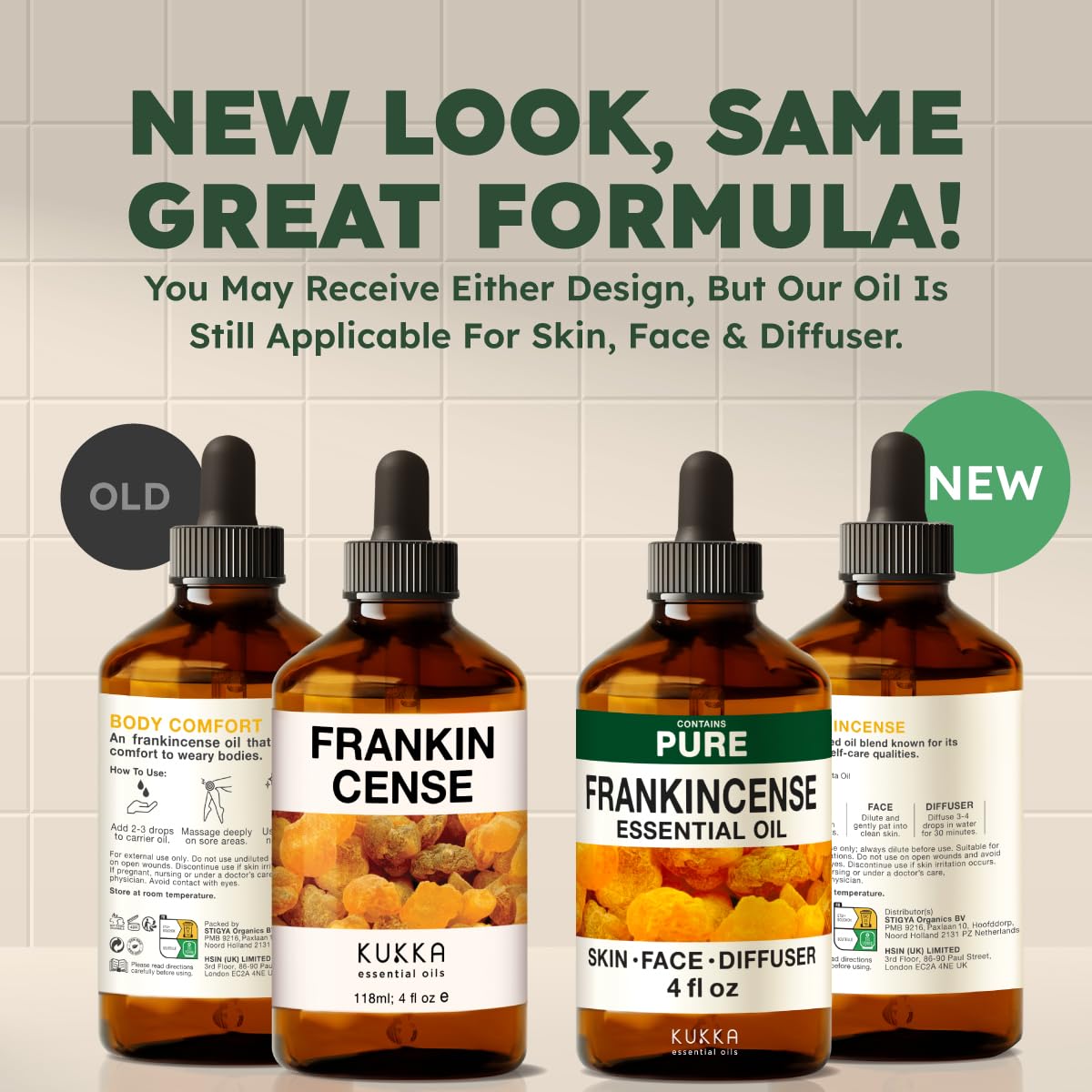 KUKKA Frankincense packaging variants ensure product freshness.