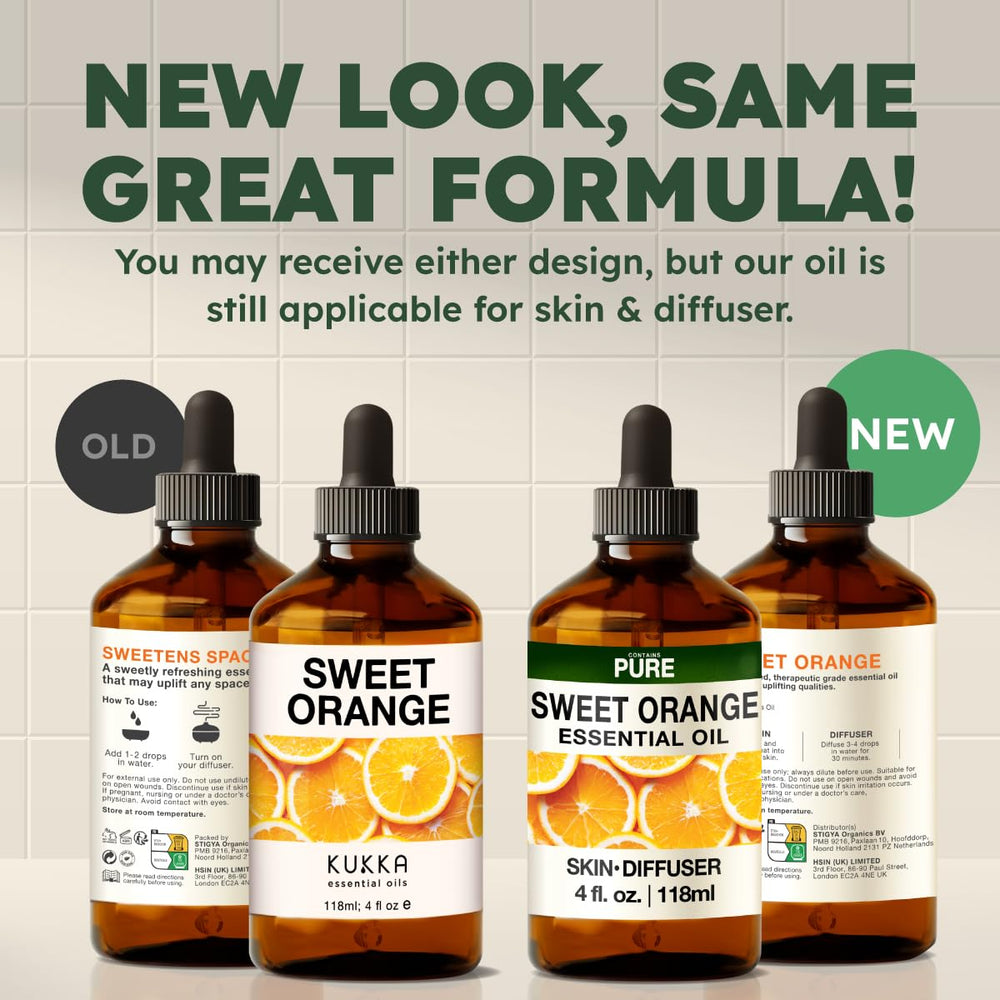 KUKKA Naranja: envase y etiqueta, opción premium para aceites esenciales.