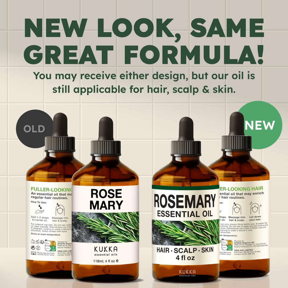 KUKKA Rosemary essential oil packaging shows variant options.