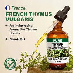 KUKKA Thyme Essential Oil close-up highlights premium thyme and authentic packaging