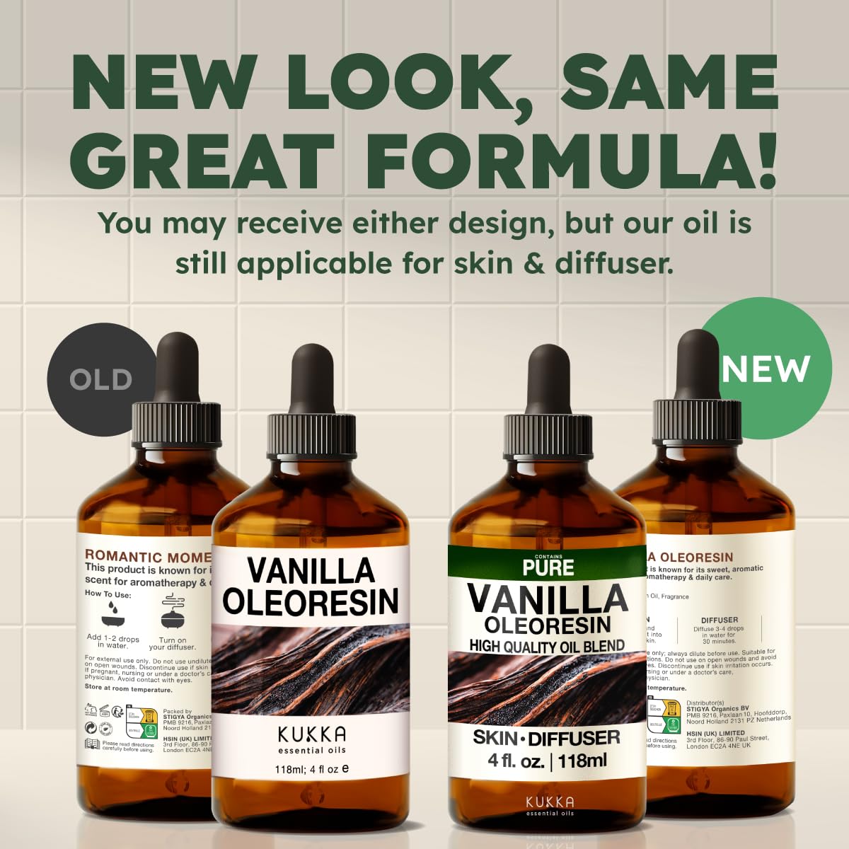 KUKKA Vanilla amber bottle with dropper image for easy dispensing and freshness