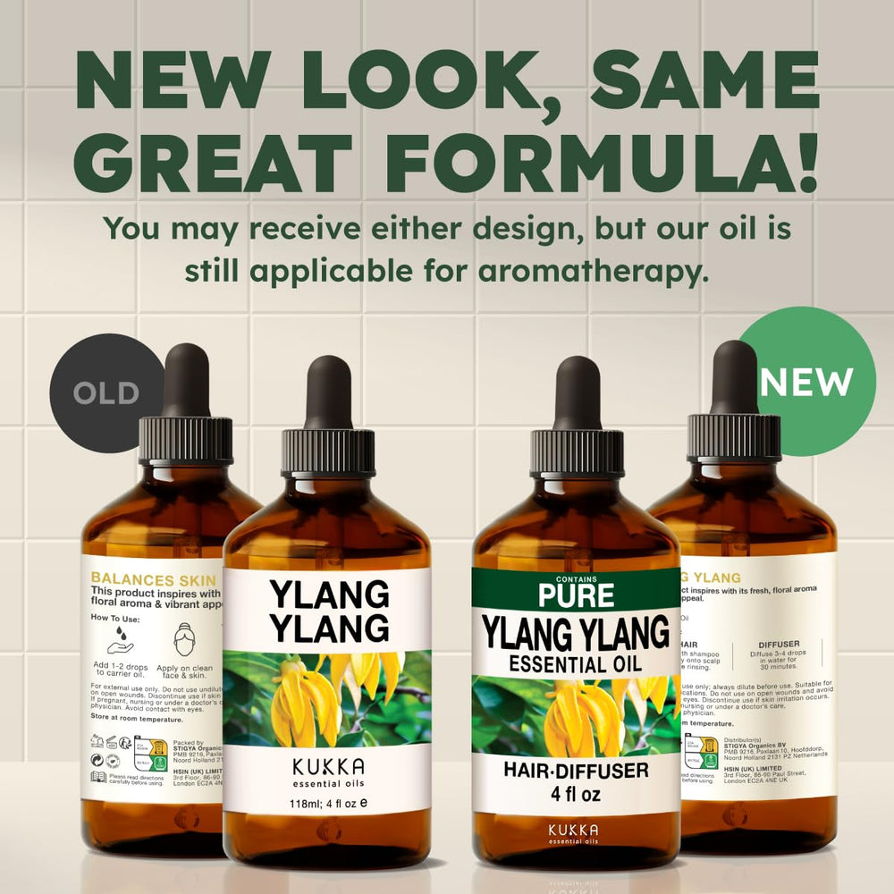 KUKKA Ylang-Ylang essential oil bottle, 4 oz, ready for versatile use.