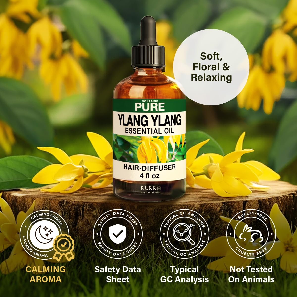KUKKA Ylang-Ylang oil blended with lavender image illustrating scent harmony.