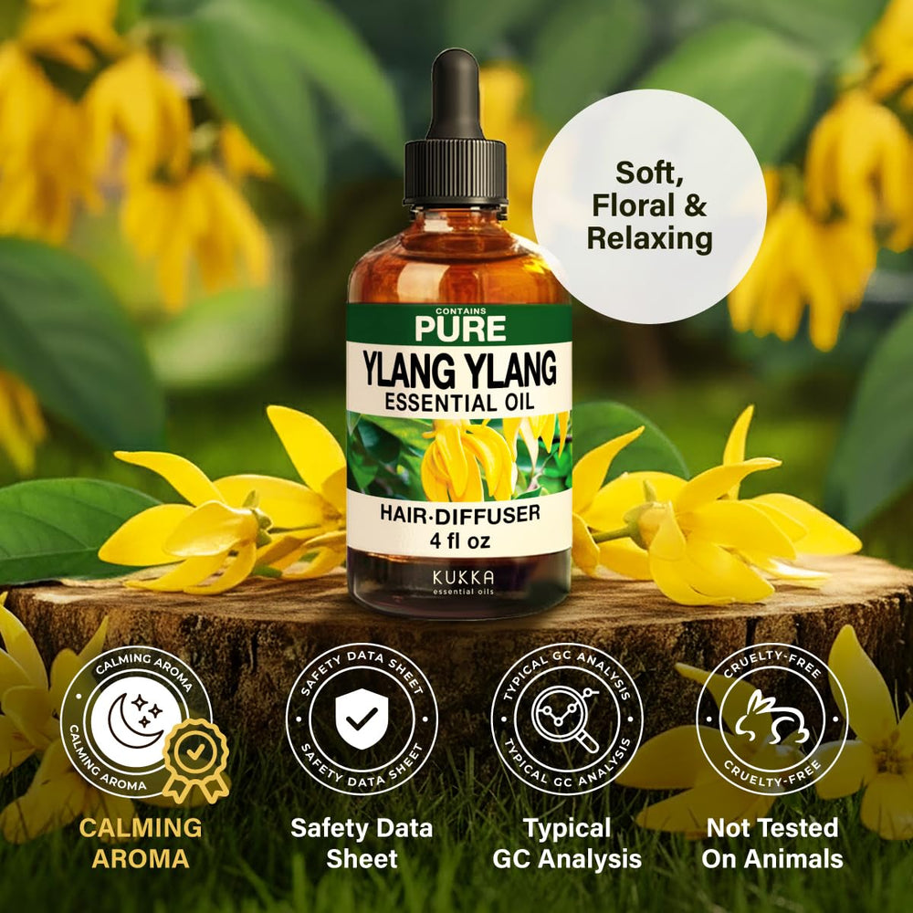 KUKKA Ylang-Ylang oil blended with lavender image illustrating scent harmony.